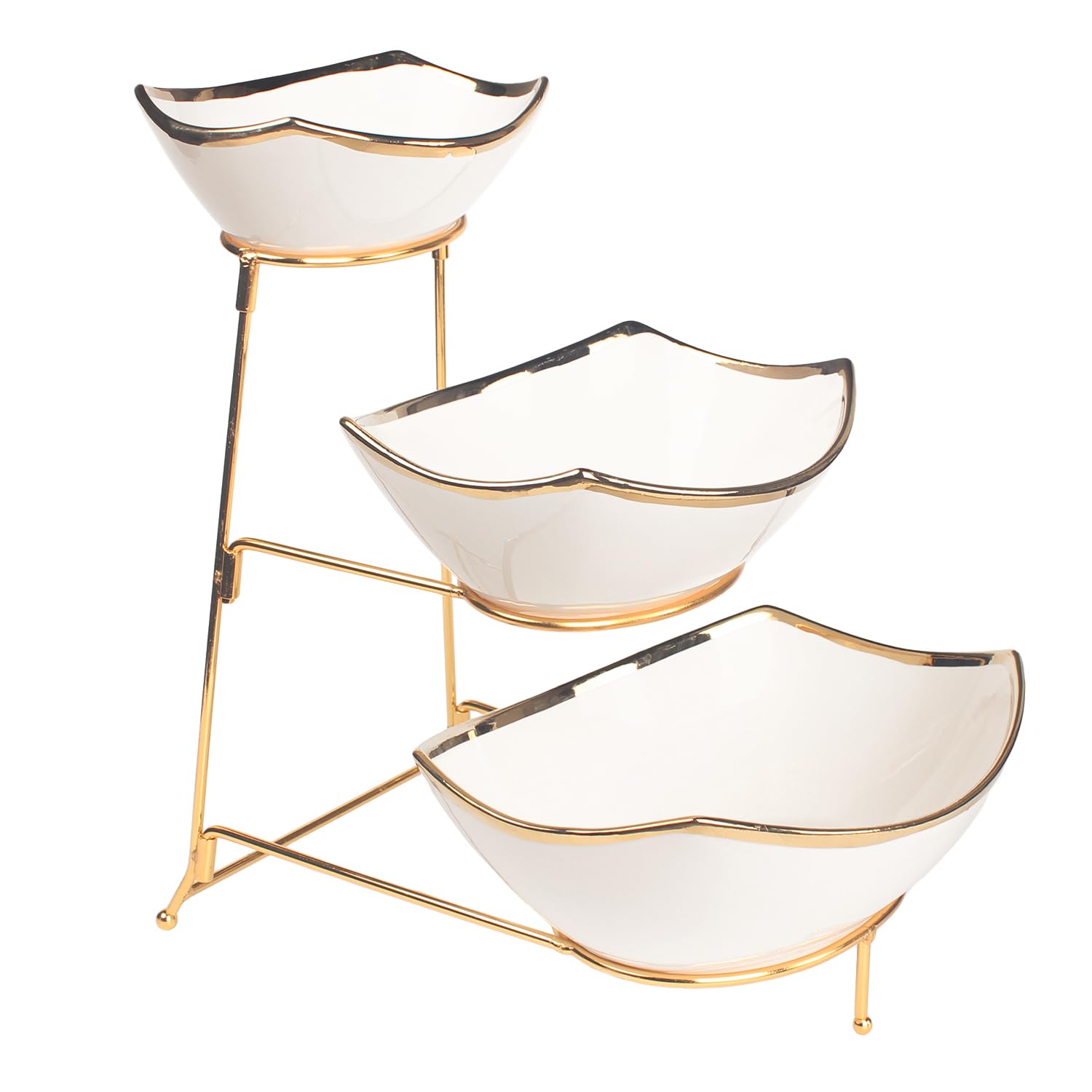 Amazon.com: LIUYWYHCF 3-Tier Serving Rack with Ceramic Serving Bowls ...