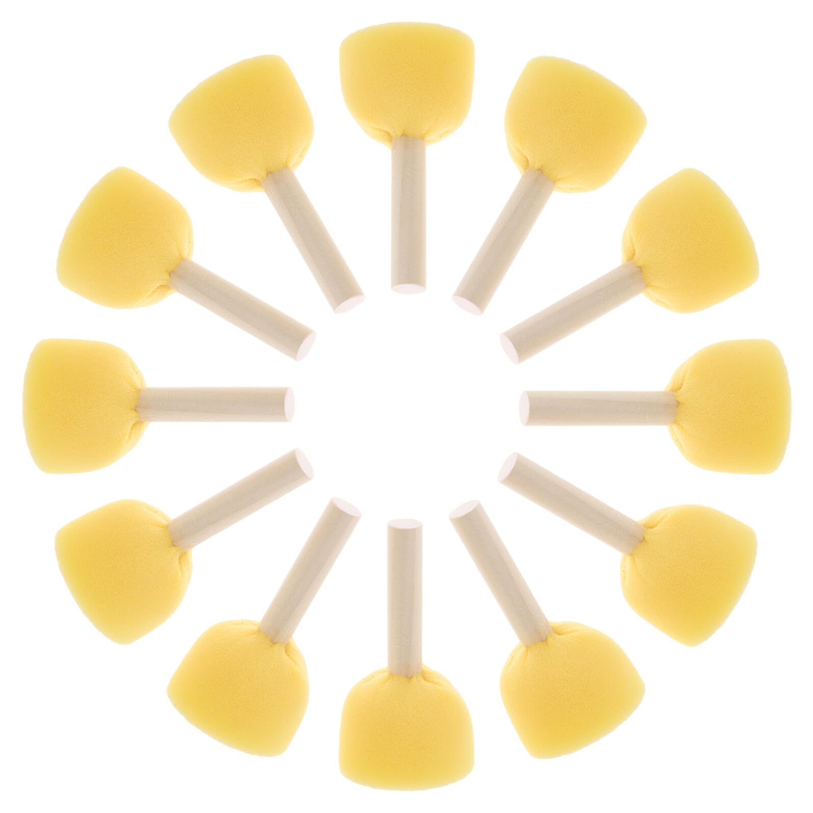Hemobllo Pinceles de Esponja Redondos para Manualidades 5 CM Juego de 40 Unidades con Mango de Madera Esponjas Reutilizables para Pintura Acrílica y Témpera Aplicadores de Barniz para