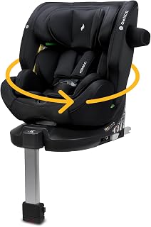 Osann One360 SL i-Size, 360 Grad drehbarer Kindersitz mit Isofix + Standfuß, von 40-150 cm Reboarder, Baby Autositz – All Black