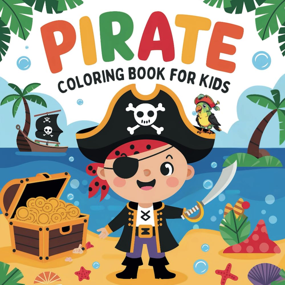 Pirate Coloring Book for Kids: Easy and Engaging Coloring Pages with Ships, Treasure Maps, and Sea Creatures for Boys and Girls Ages 2-4 | The Perfect ... Rainy Days, and Young Buccaneer Enthusiasts.