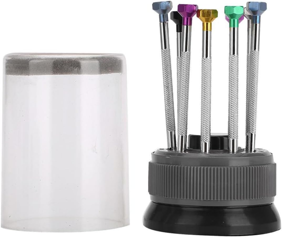 9Pcs round Head Small Screwdriver Watch Repair Kit with Rotatable Base
