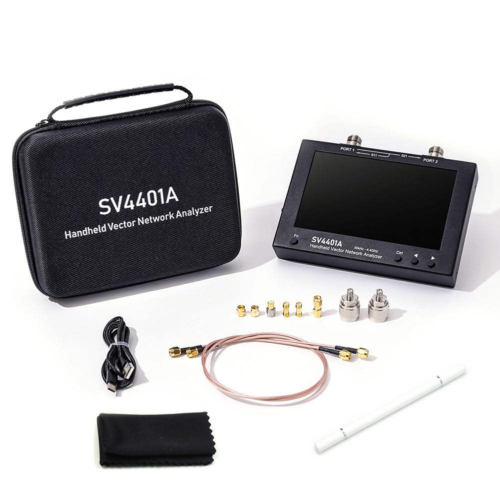 SV4401A Vektornetzwerkanalysator, Antennenanalysator 50 kHz–4,4 GHz, mit 6700-mAh-Akku und 8 GB Speicher, Messung von VHF und UHF-Messungen von S-Parametern, SWR, Phasenwinkel