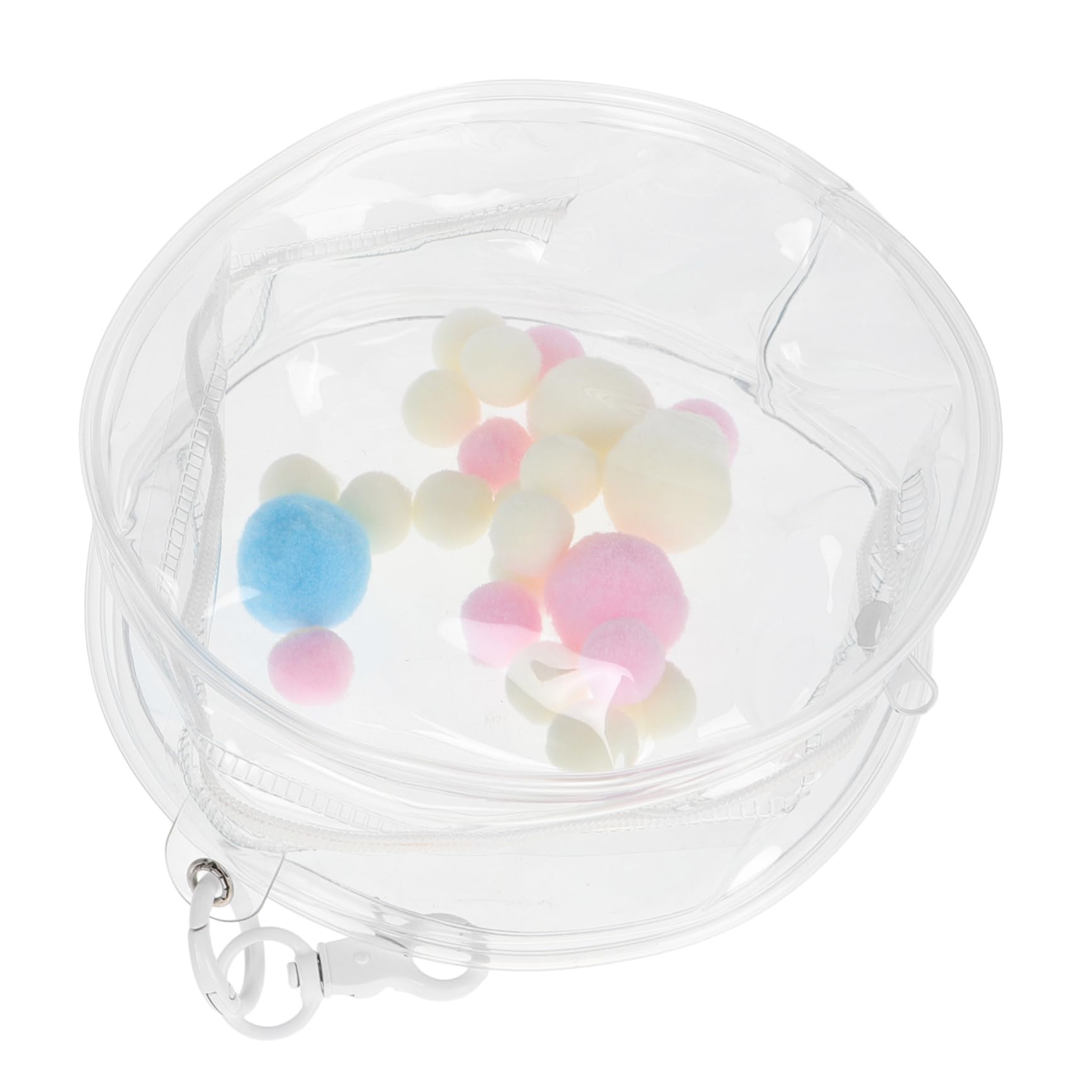 FELTECHELECTR Mini Clear Pouch Keychain Figure Storage Bag Transparent Display Case for Doll Collectors Travel Friendly Design Cute Charm Accessory with Keychain for Safe Protection