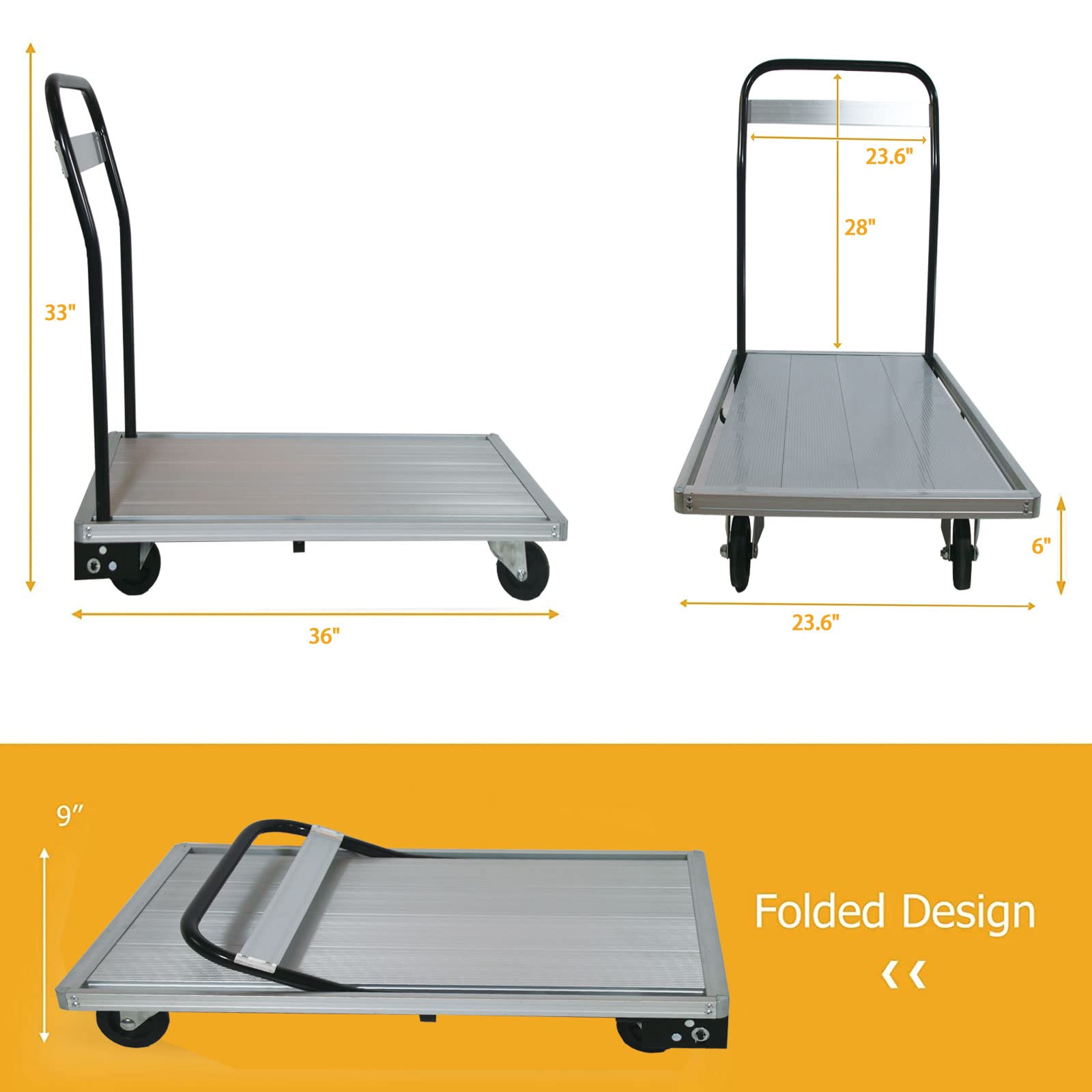 Buy Folding Aluminum Platform Truck, 780 Lbs Large Moving Carts