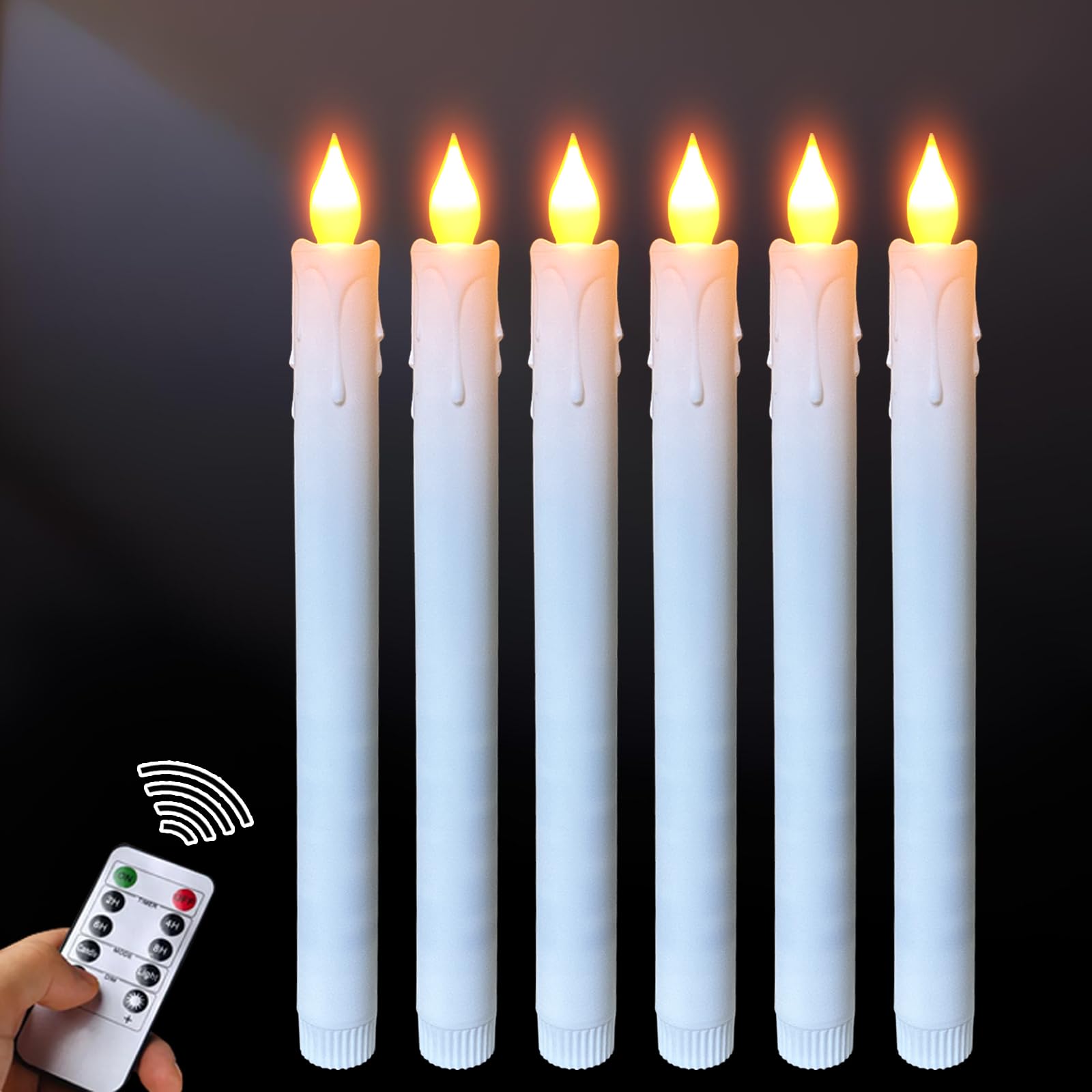 Bougies à LED électriques avec fonction minuterie et télécommande sans fil - 8
