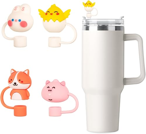Miniatura 8 de VVAYHUA Tapa de popote para copa Stanley, 4 piezas de popote de silicona de 0.394 in de diámetro compatible con vasos Stanley de 30 y 40 onzas,