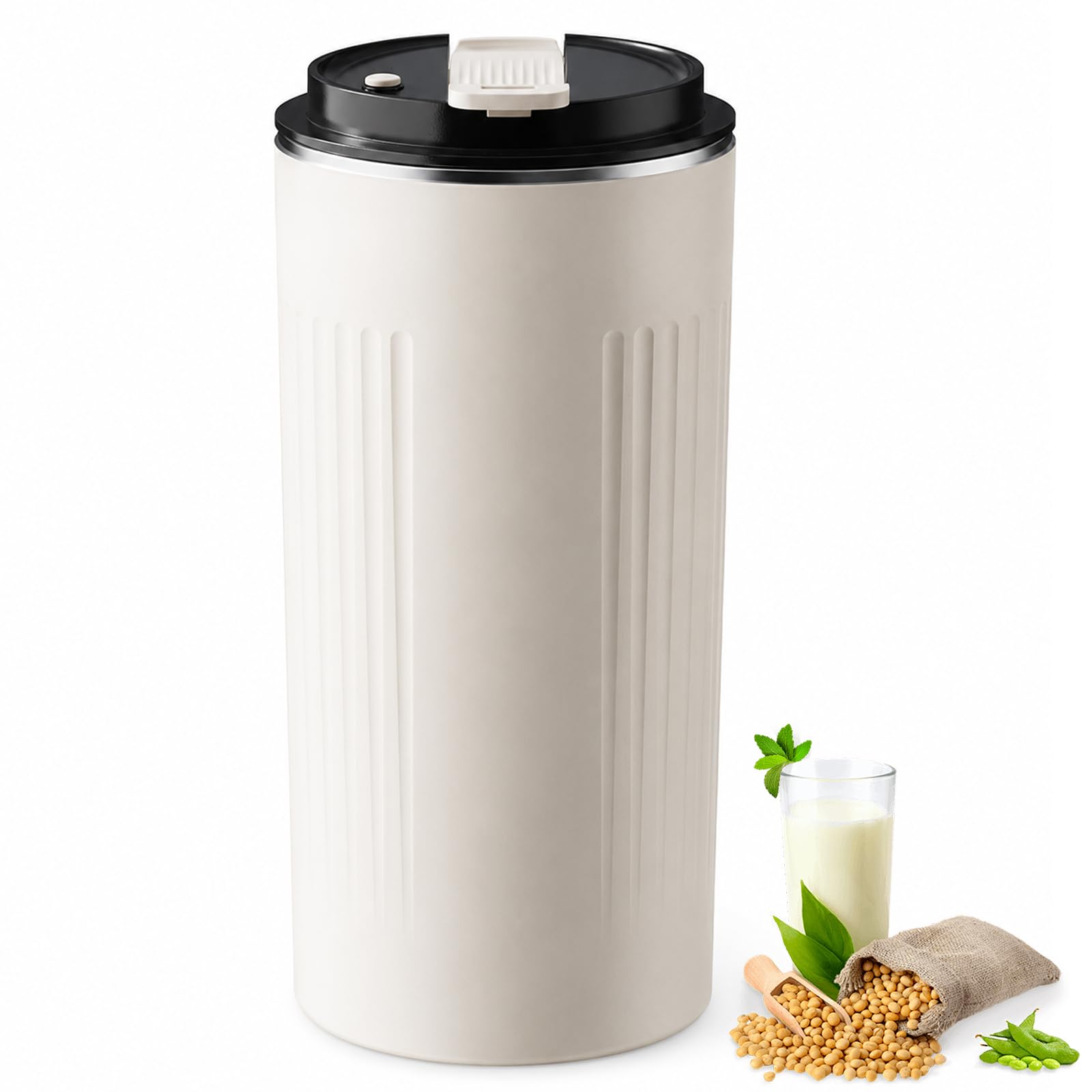 Macchina per Latte di Soia Portatile 350 ml, Modello Automatico 6-in-1 | 20 Lame in Acciaio Inox, Programmi Caldi e Freddi, Pulizia con Un Tocco e Design Senza Filtro per Casa, Lavoro e Viaggi