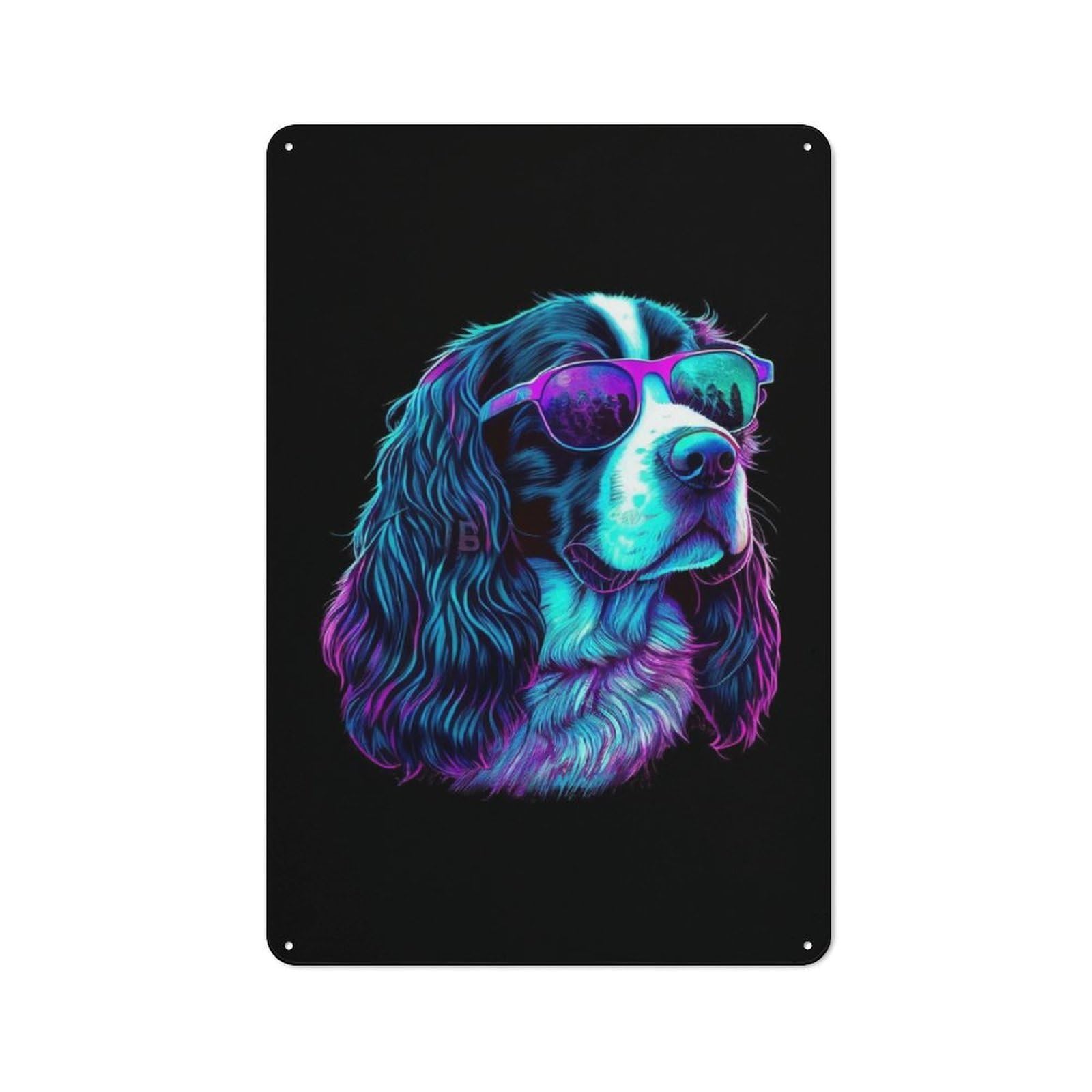 Junmoney English Springer Spaniel Metal Wall Sign 30X20cm Featuring For Living Room Wall, A Decorative Gift For A Newly Furnished Living Room