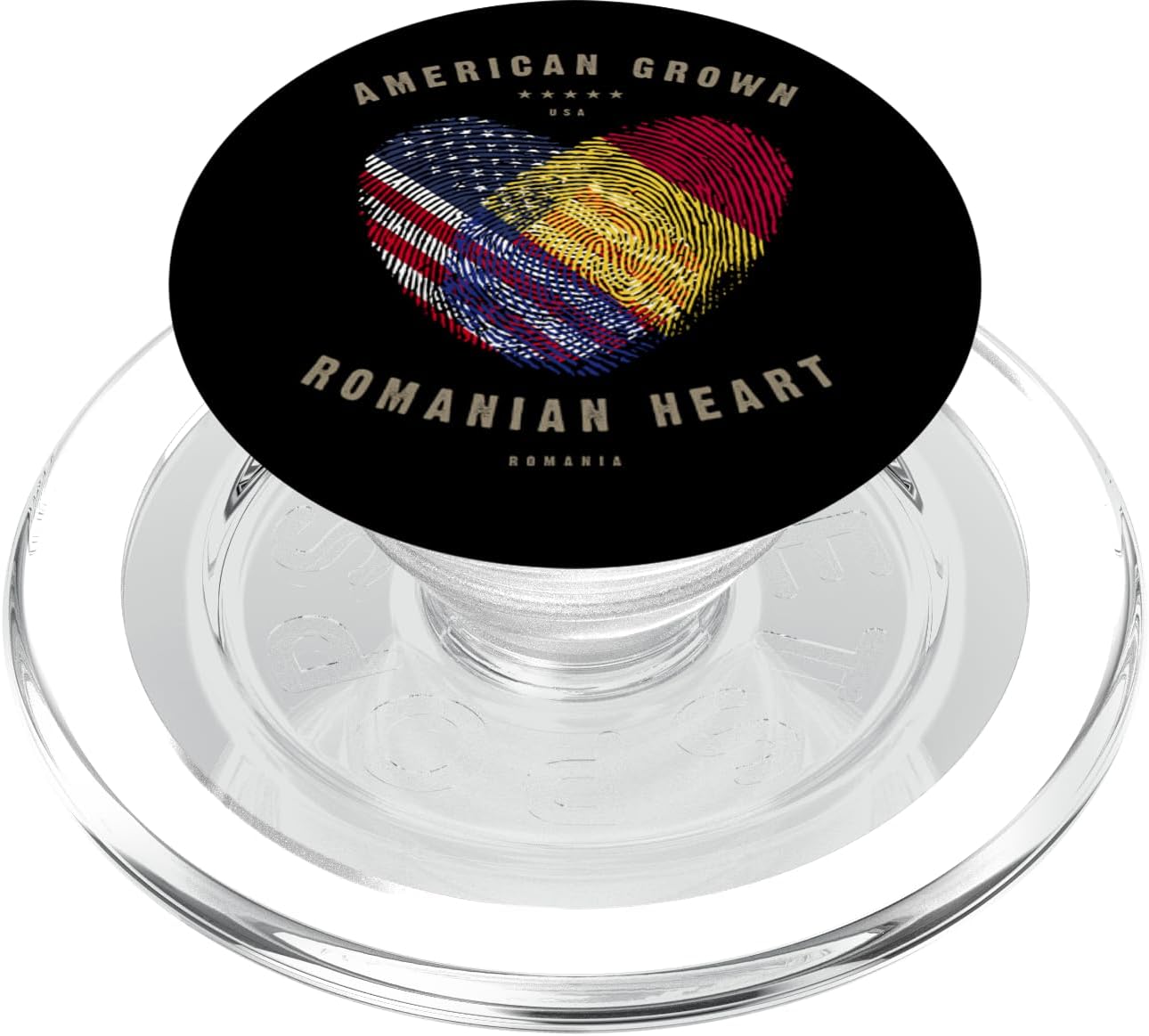 American Grown Romanian Heart Love Romania Flag PopSockets Grip and Stand for Phones and Tablets PopSockets MagSafe PopGrip for iPhone