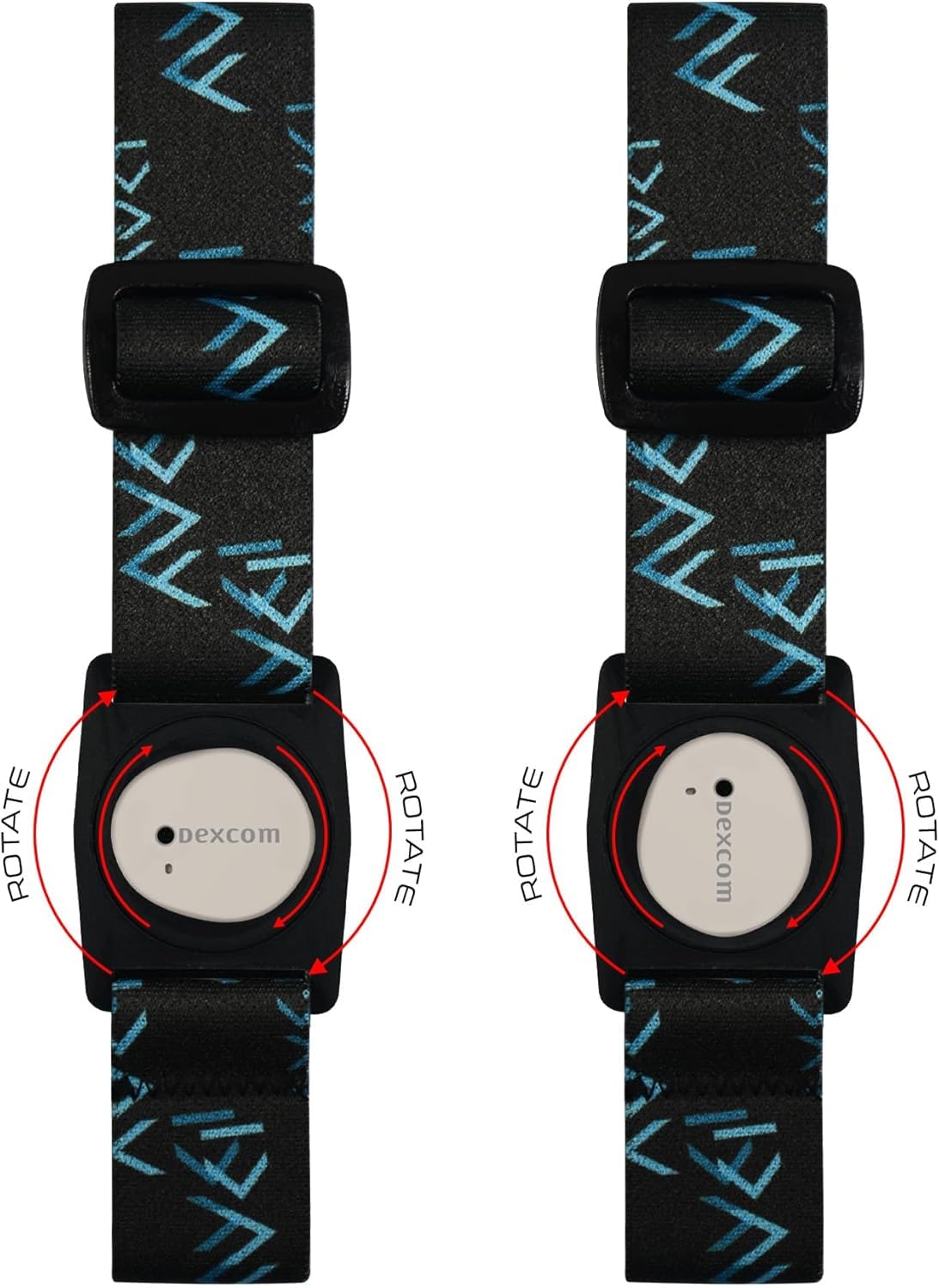 Simplera Sync Sensor Armband - Dia-Style z obrotowym klipsem - Wygodny i regulowany elastyczny pasek - Bezpieczna ochrona dla czujnika glukozy we krwi (Dł. (74-96 cm ~ 74-94 cm) (M (66-84 cm))