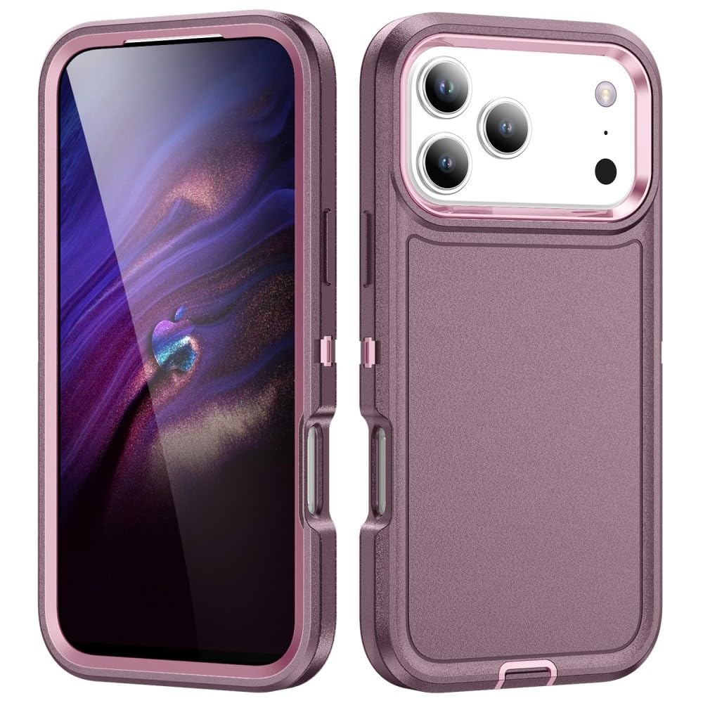 Coque iPhone 16 Plus antichoc silicone double couche violet rose anti rayures