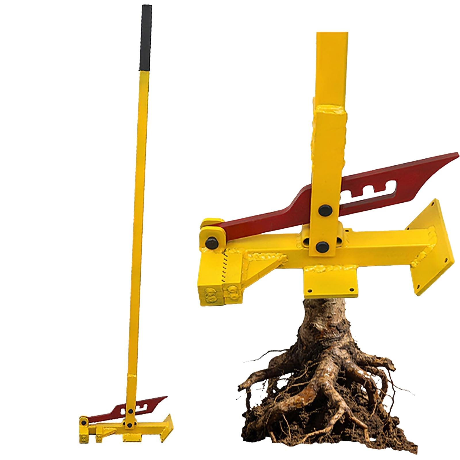 Arrache-souches à fort effet de levier et de grande taille, outil robuste pour l'extraction des racines d'arbres avec poignée réglable, extracteur de piquets de neige