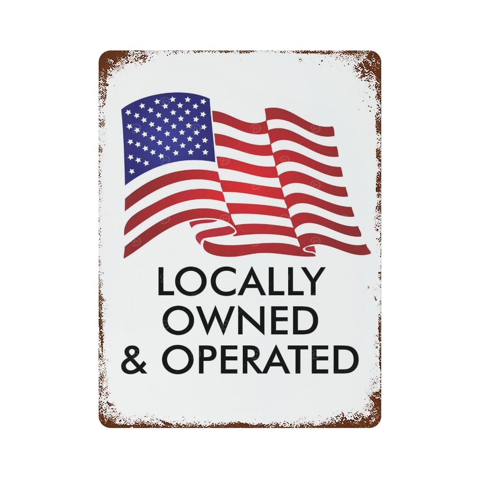 Weathered Tin Sign LOCAL OPERATOR USA 15.7"x11.8", Rustic Home Decor for Bistro, Counter And Cafe Decor