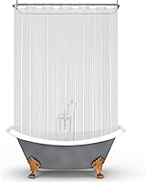 Vista 43 de Mrs Awesome Forro de Cortina de Ducha Extra Largo con 3 Imanes, Cortina de Ducha Larga de Plástico PEVA Blanco para Baño Impermeable, 72 x 84