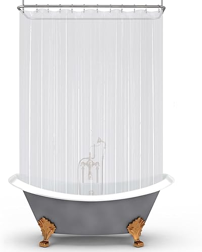 Miniatura 11 de Mrs Awesome Forro de cortina de ducha negro con 3 imanes, 72x72 pulgadas, plástico premium flexible y resistente para forro de cortina de ducha