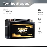 Vista 4 de Paquete de 2 baterías ExpertPower YTX9-BS PowerSport, AGM selladas sin mantenimiento