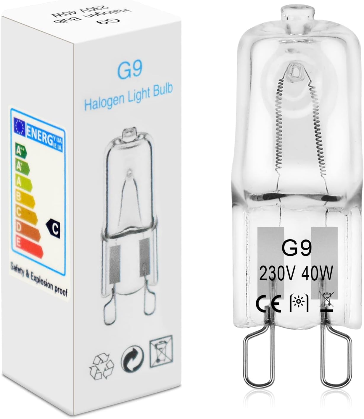 BROTOU 4er Pack G9 Halogenlampen, G9 Halogen Leuchtmittel 40W 230V 2800K Dimmbare Halogen Glühbirnen für Backofenlampe Mikrowellen Herd Deckenleuchten