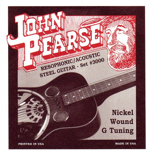 John Pearse Strings® 3000 Jeu de Cordes pour Guitare Resophonic/Acoustic Steel – Nickel Wound – G-Tuning - Les Beatles, Paul McCartney, John Lennon, RIngo Starr, George Harrison John Pearse Strings® 3000 Jeu de Cordes pour Guitare Resophonic/Acoustic Steel - Nickel Wound - G-Tuning