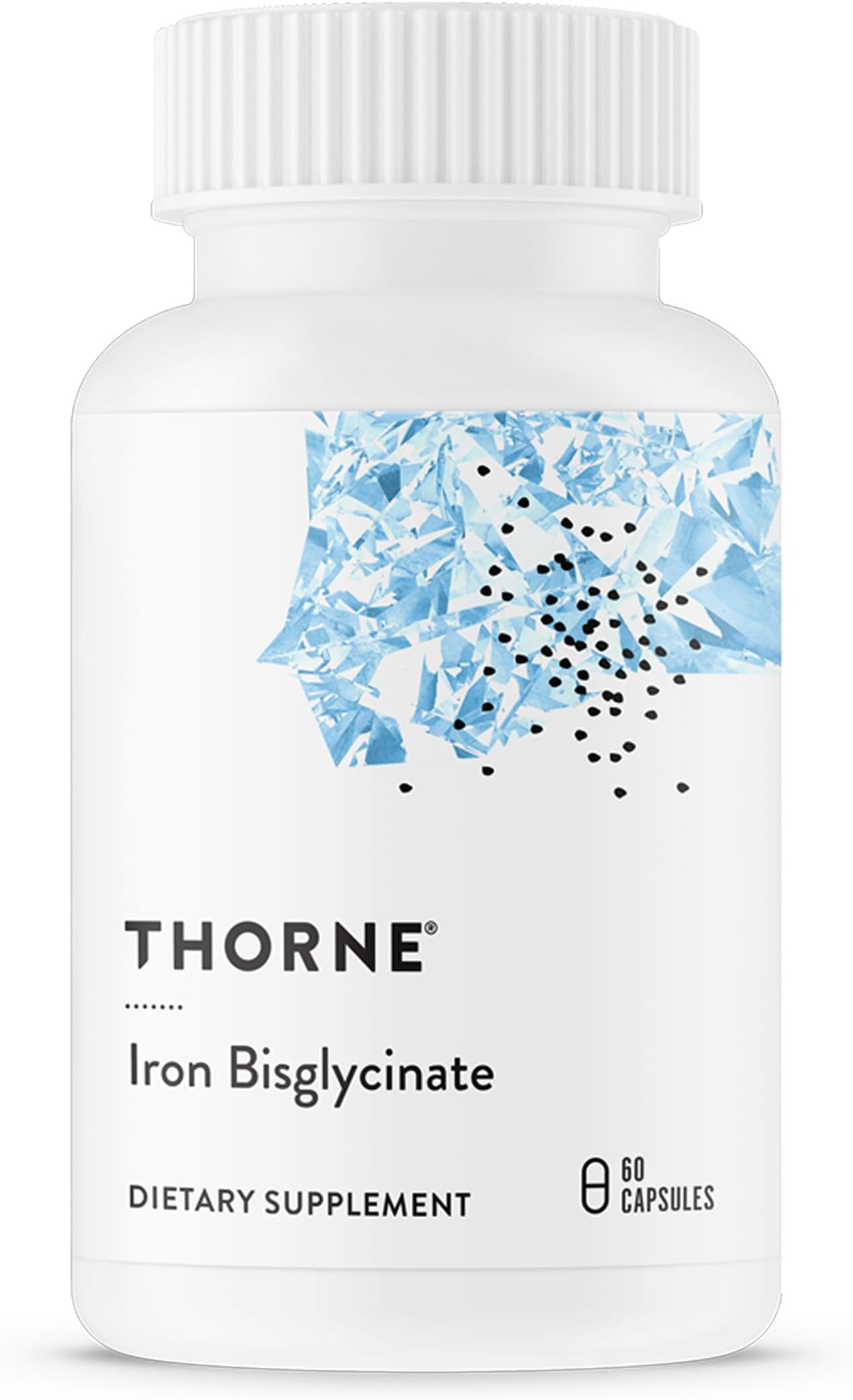 Thorne Iron Supplement, Bisglycerate Iron, 25 mg, Highly Absorbent Iron, 60 Capsules, Set of 1 [Total 60 Capsules/60 Day Supply]