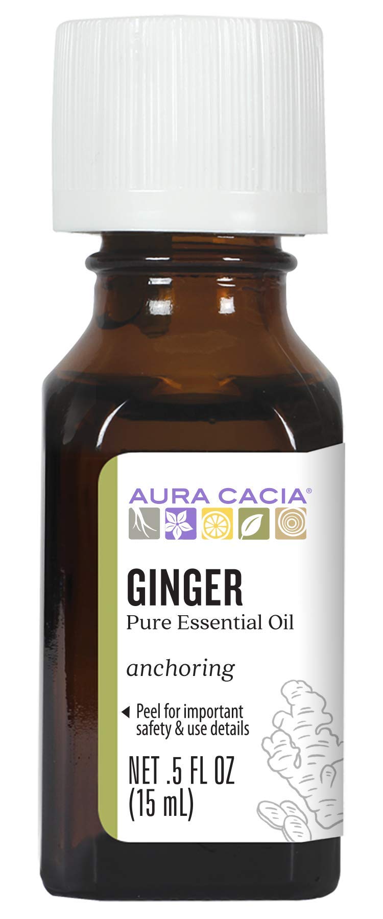 Aura Cacia 100% Pure Essential Oil Ginger ( Zingiber Officinale) - 0.5 Oz
