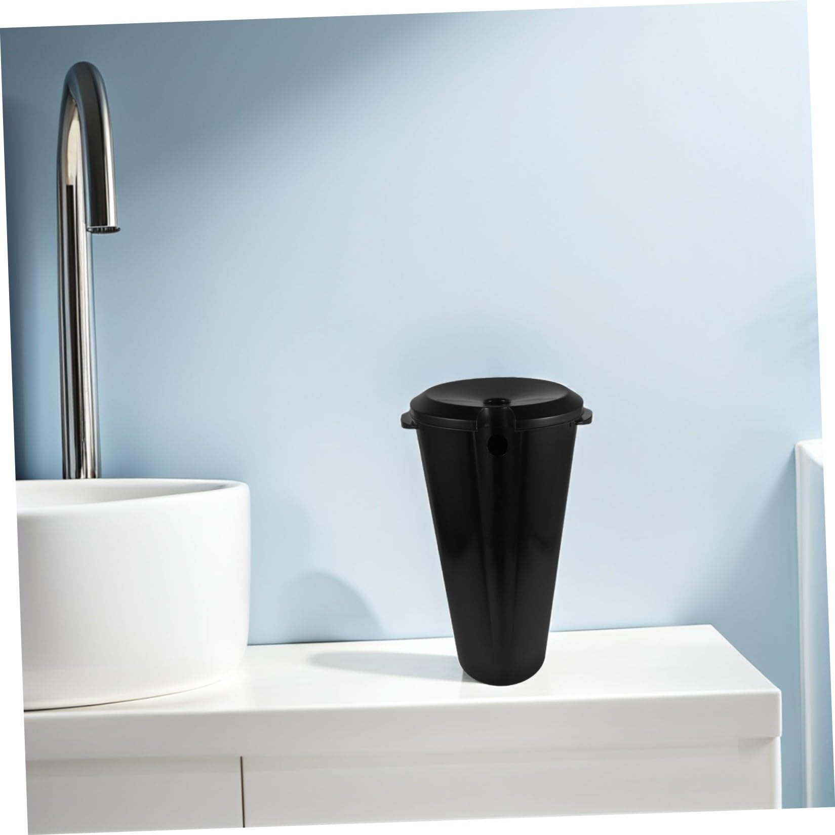 Lavacabezas Portátil para Cabello de 15 L con Tapa y Cubo Negro