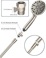 Vista 6 de Válvula de control de flujo de cabezal de ducha G12 de latón con palanca de metal y mango de ducha, válvula de control de flujo de agua, válvula
