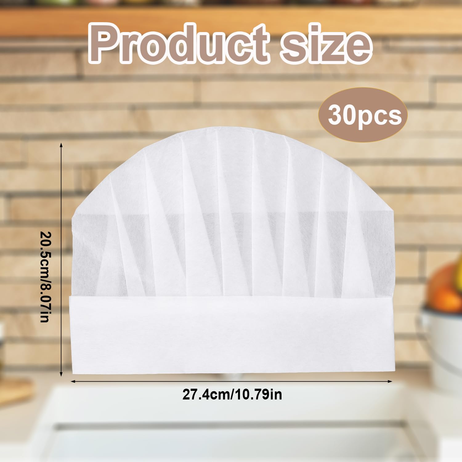 BOXOB 30pcs Chef Hats for Kids White Kids Bakers Hats Disposable Chef Caps Breathable Cooking Hat Costume Outfits for Children Baking Cooking Pizza Party - Image 2