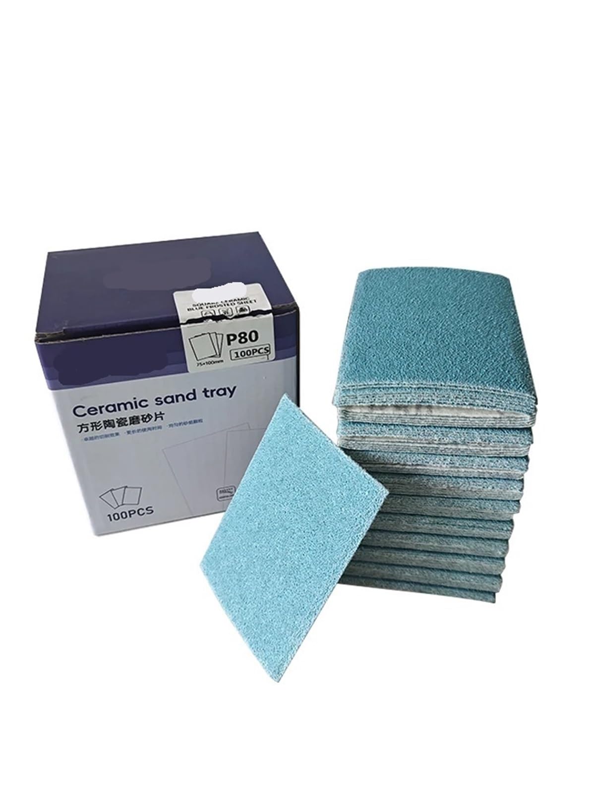 Carta vetrata quadrata in ceramica 75x100 100 pezzi Smerigliatrice piccola Rettifica a secco Floccaggio Riempimento di polvere autoadesiva Adatto per legno e pareti(120 mesh)