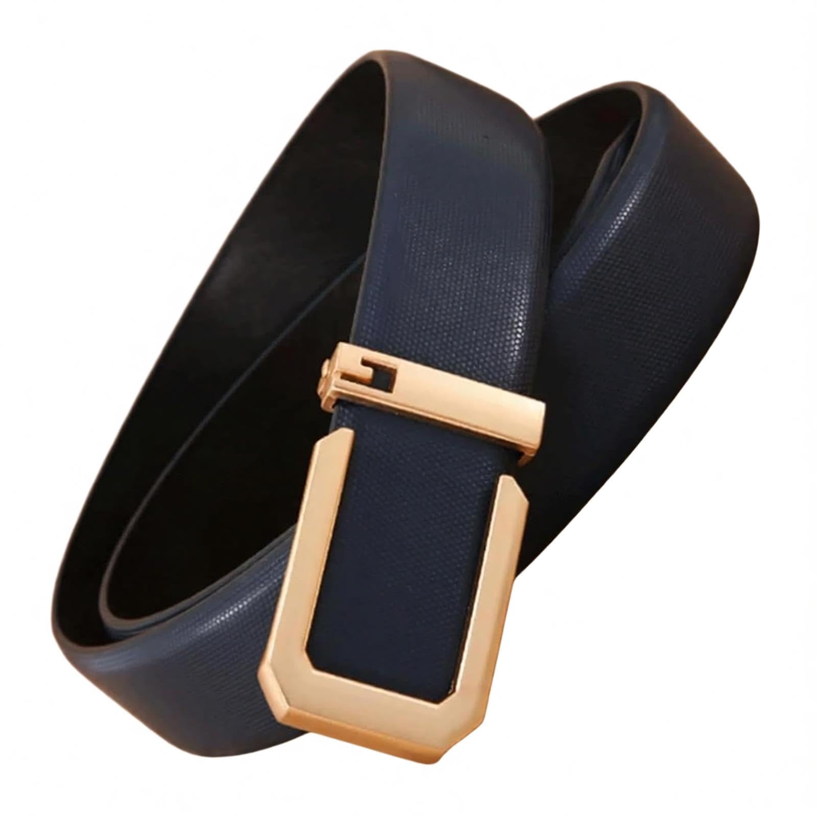 Cinturones para hombre, Cinturones enteros de piel vacuno for hombre Cinturón con hebilla lisa