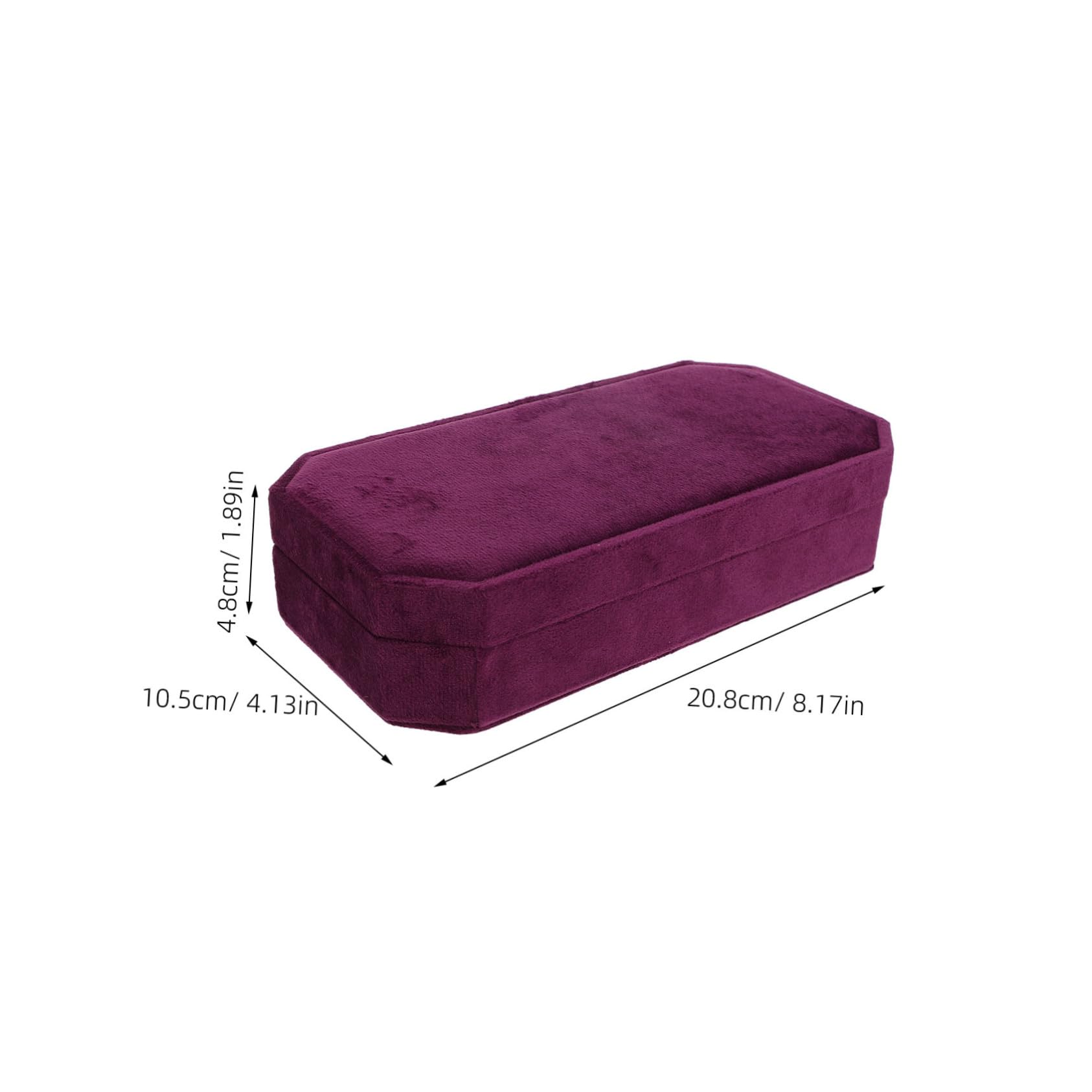 iplusmile Joyero para Pendientes Octogonal con Tapa, Púrpura, Terciopelo