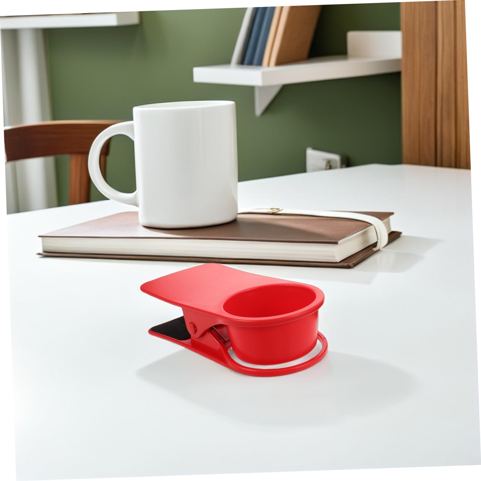 SOLUSTRE 3stücke Tischbecherhalter Clip Becherhalter für Schreibtisch Stehtisch aus Kunststoff zum Anklemmen für Getränke Kaffee Zuhause Büro Auto
