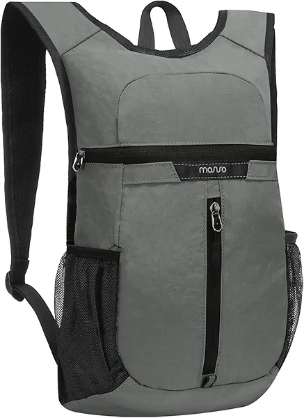 MOSISO Lightweight Hiking Daypack Small Packable Travel Hiking Backpack, Foldable Shoulder Bag with Front Vertical Pocket