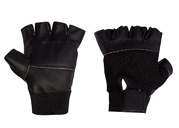 SIYAA Half Finger Cut Gloves For Men And Boys For Bike Riding Finger Cut Warm and Soft Half Hand Gloves Black, pack of 1