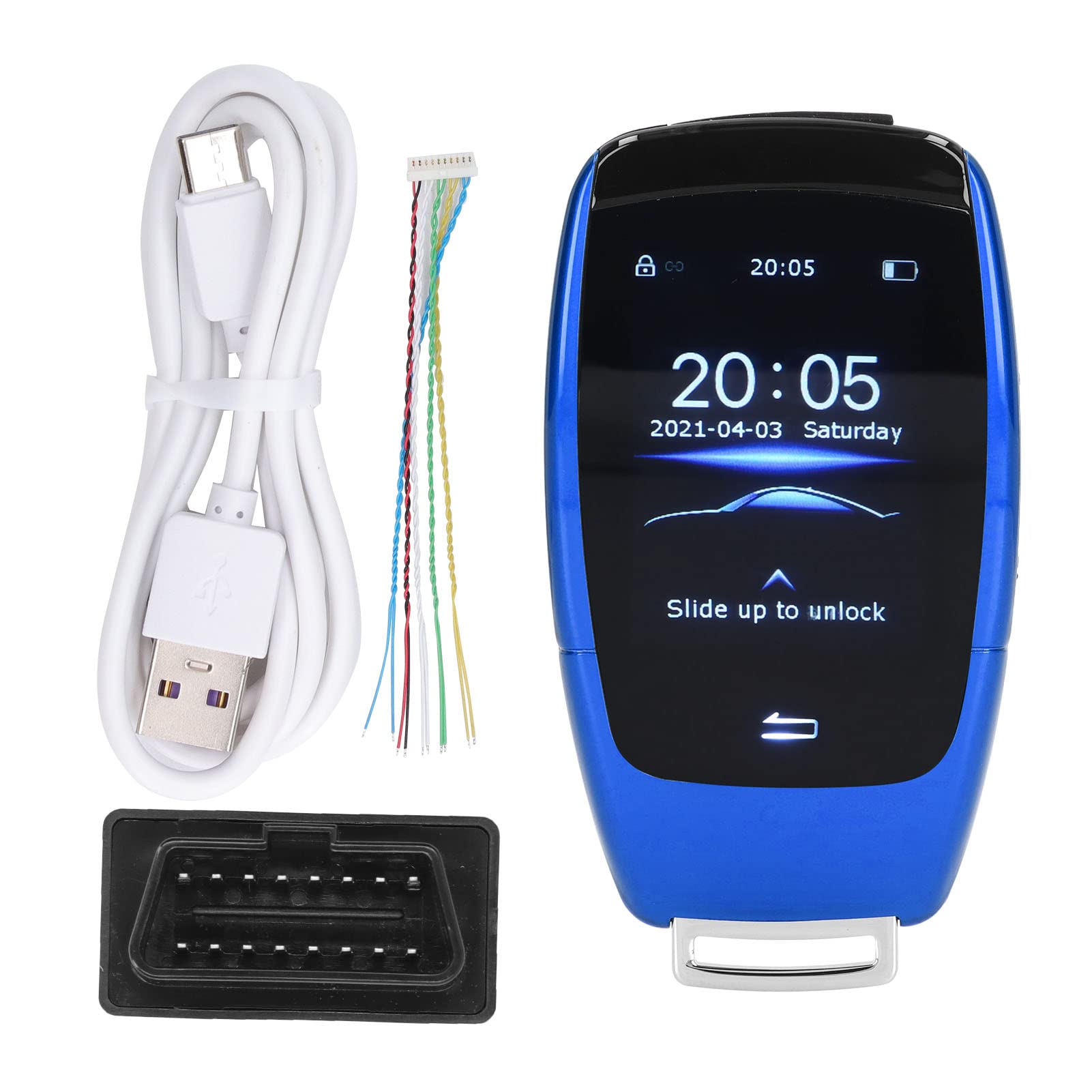 Ekran LCD Smart Key, Smart Remote Key High Definition Keyless Entry dla modeli przycisków Start Stop Engine (niebieski)