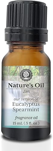 Aceite aromático de eucalipto de menta verde (0.5 fl oz) para difusores, fabricación de jabón, velas, lociones, aromas para el hogar, aerosol de