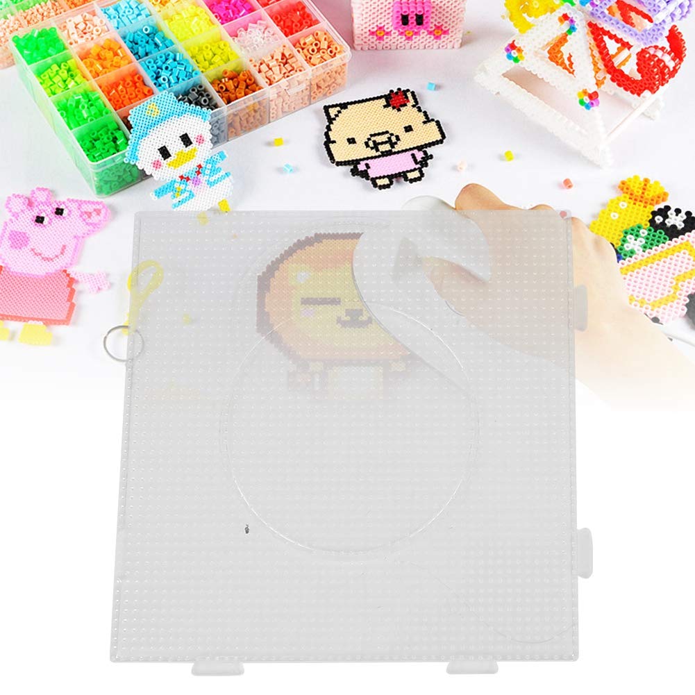Fuse Beads Pegboards, Clear Plastic Pegboards Craft Tray Template Kids Children Puzzle Toys for 2.6mm Perler Beads(Big Square)