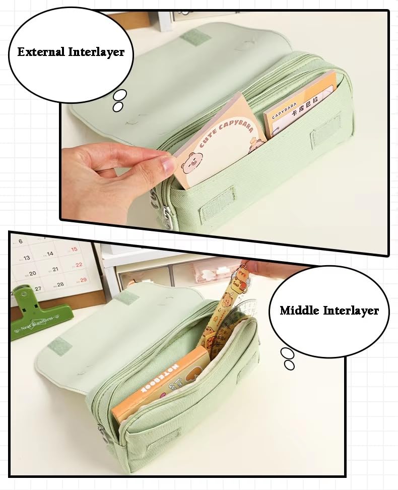 Image of SAJANI 3D Decompression Large Capacity Pencil Case, Multipurpose Stationary Organizer with Handle, Cartoon Printed Pencil Pouch for Boys & Girls (Pack of 1) (Capybara)