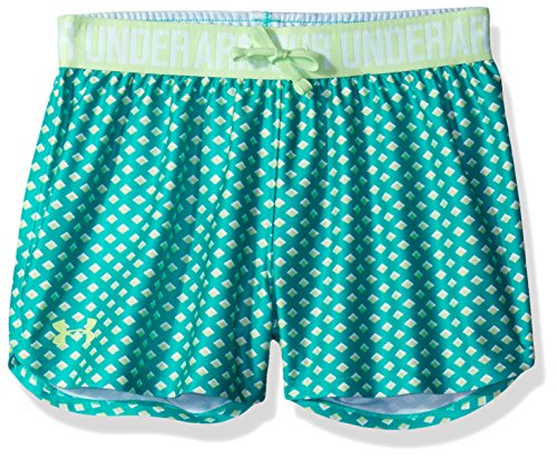 Under Armour Girls Play Up Printed Shorts, Absinthe Green /Summer Lime, Youth X-Large