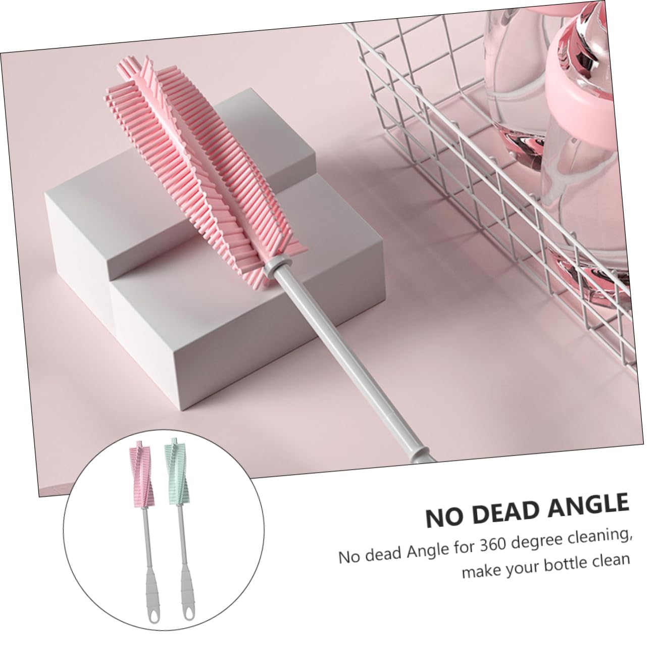 UPKOCH 6 Piezas Cepillo de Botella Limpiador de biberones para bebés Gorro para Lavar el Cabello para niños pequeños Spot Clean Cleaning Brush biberón Cepillo de Mango Largo páginas
