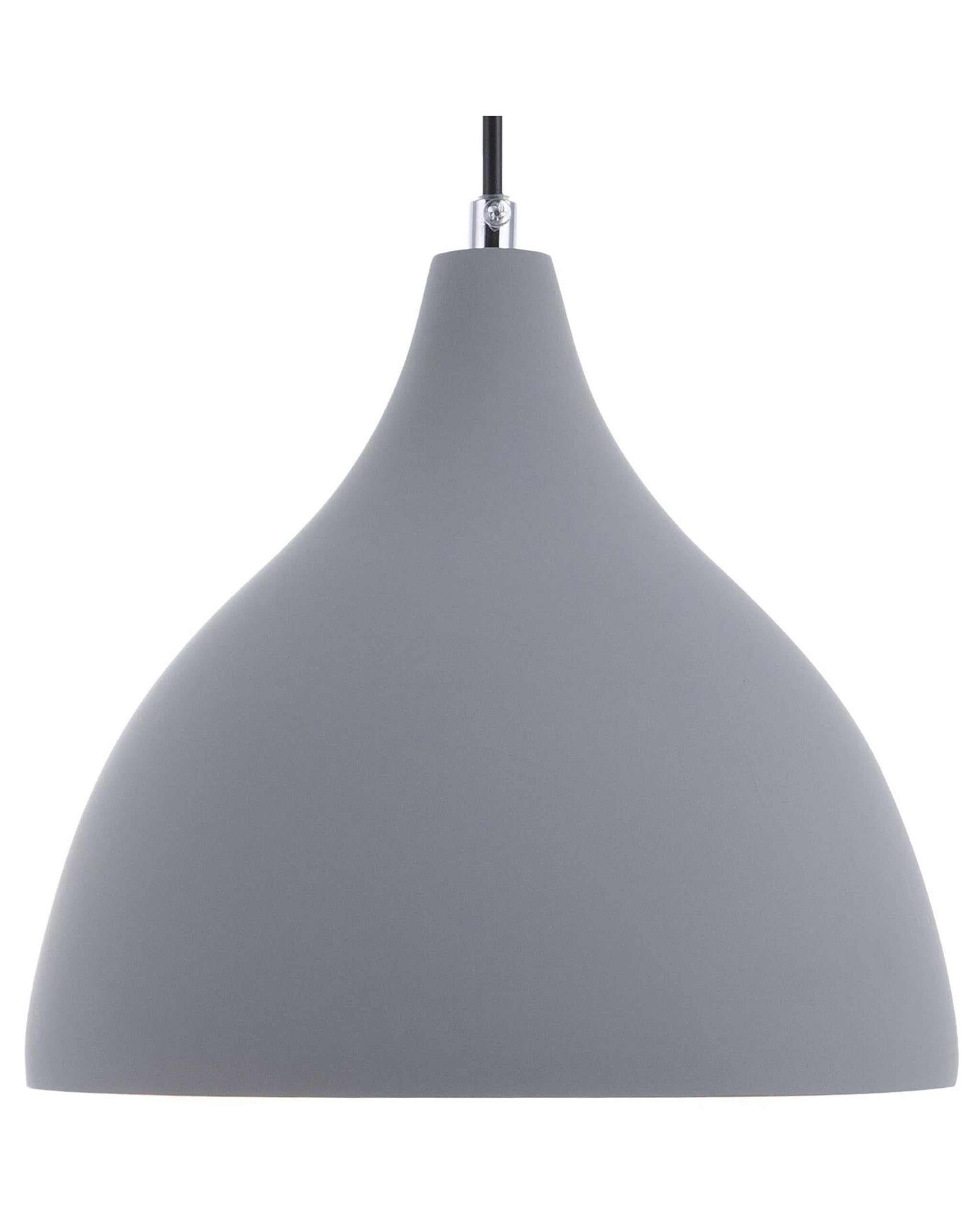 Beliani Pendant Light Gypsum PVC Grey E27 Dining Room Living Room Bedroom, LAMBRO