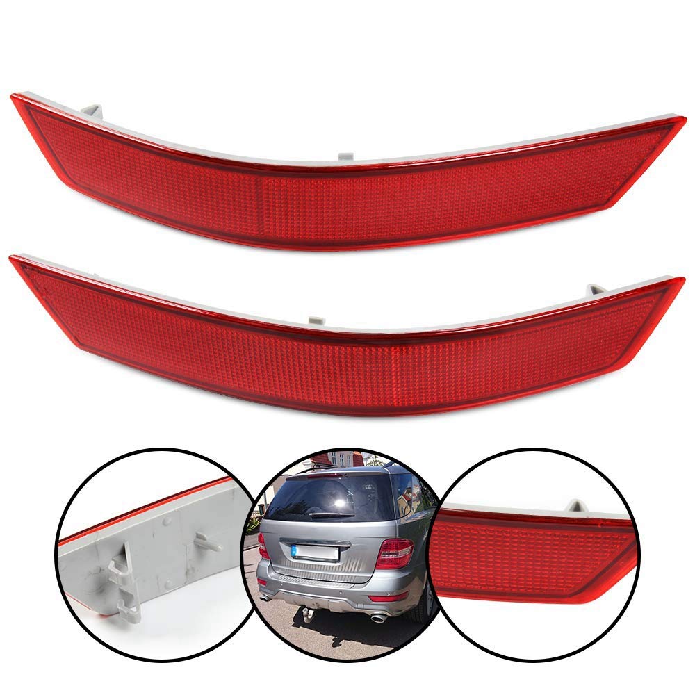 Lente Reflectora de Luz Roja de Parachoques Trasero para ML-Class W164 ML320 ML350 ML 5501648200374 1648201574