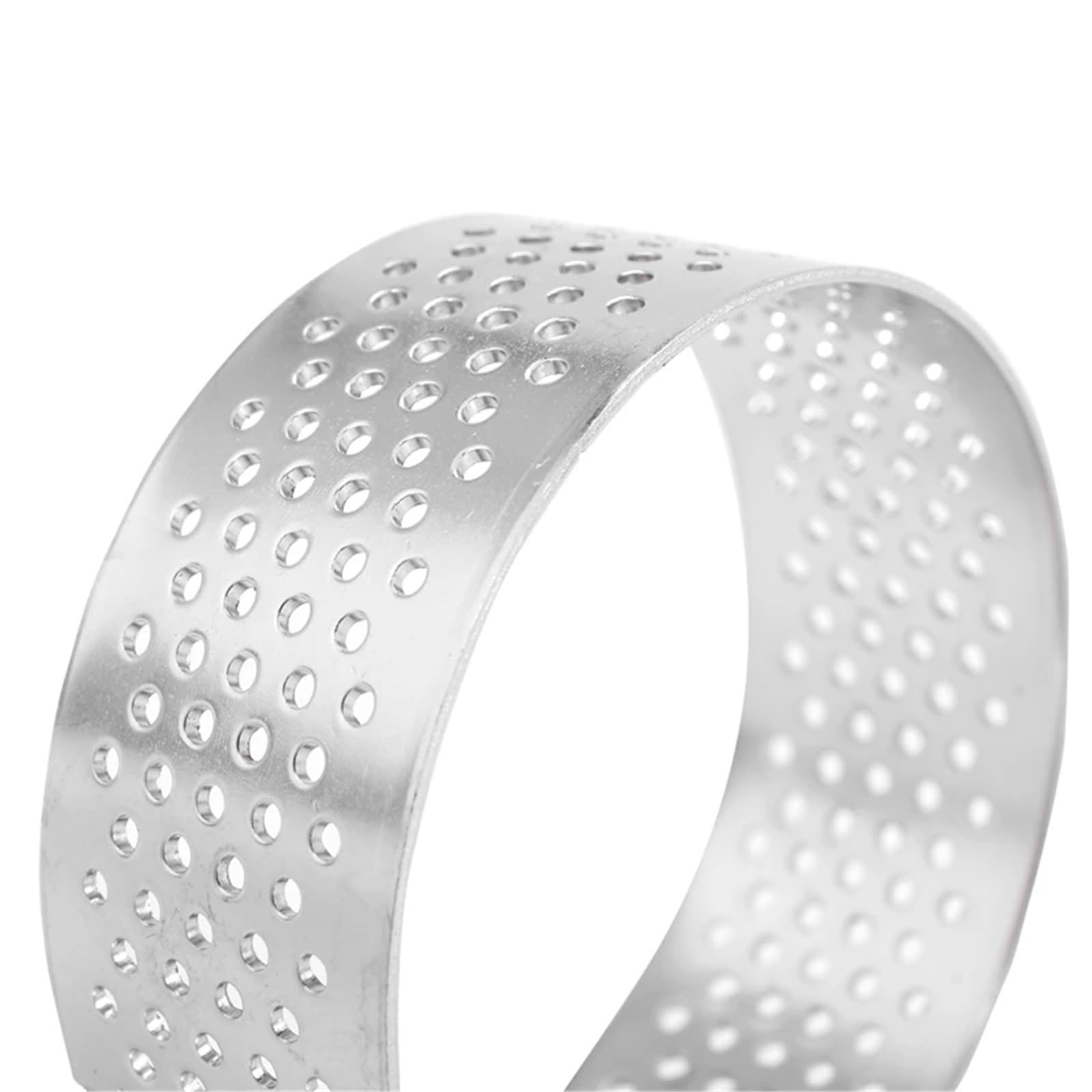 20 anneaux à tarte perforés en acier inoxydable de 5 cm