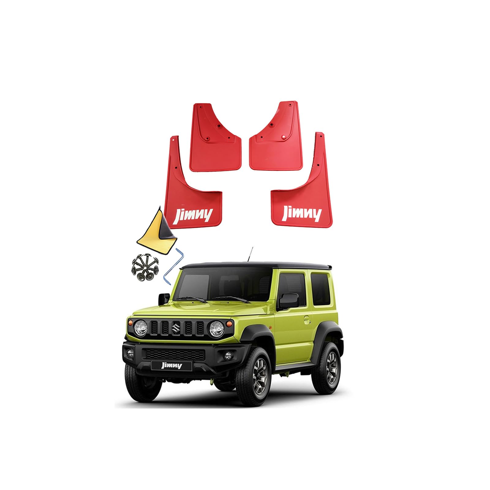 Kit 4 Parafanghi Per Suzuki Jimny JB64 JB74 (2019-2023) - Paraschizzi Anteriore E Posteriore In Gomma - Protezione Anti Graffio - Nero - 3