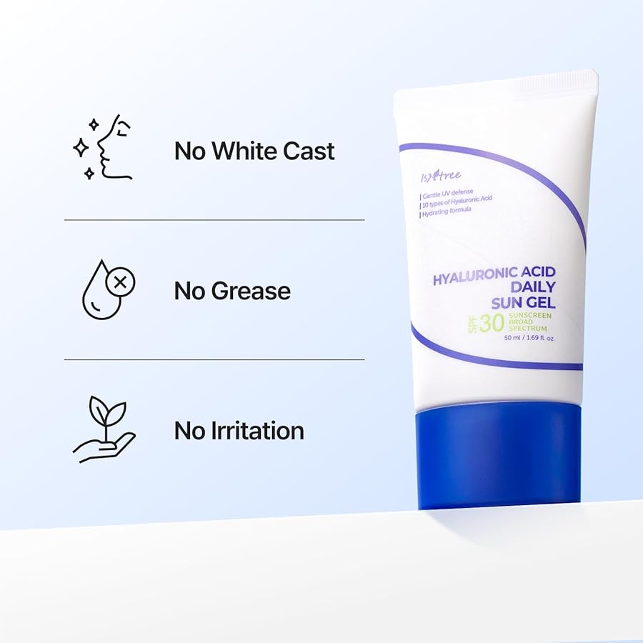 ISNTREE Hyaluronic Acid Daily Sun Gel 50ml, 1.69 fl oz, SPF 30, Korean Skincare, Moisturizing, No White Cast, Lightweight, Mild Formula, Daily SPF, Korean Sunscreen - image 3