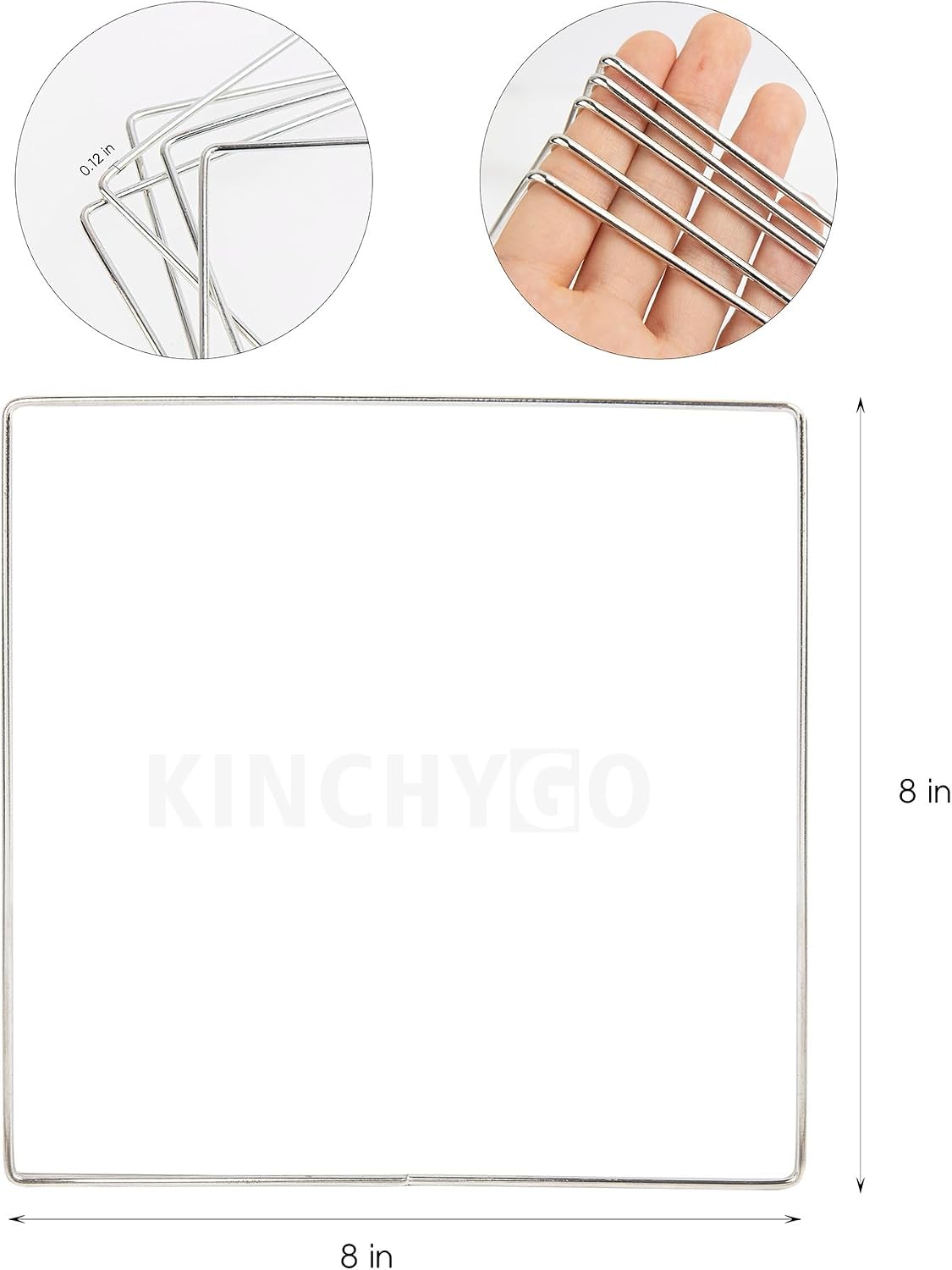 6 Pack 8 Inch Square Metal Floral Hoop Ring Wreath Dream Catcher Rings for DIY Crafts Silver