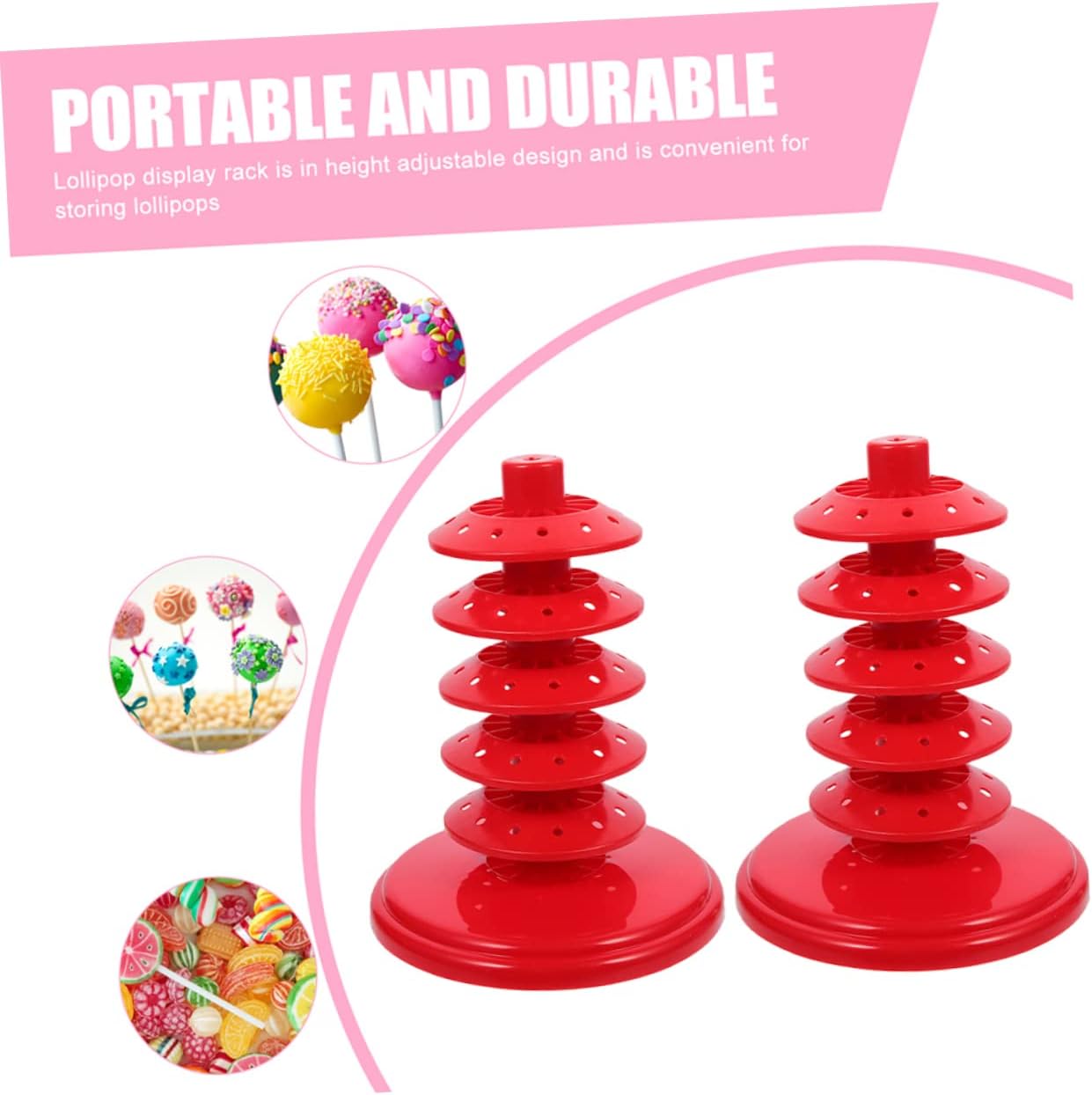Adjustable Multi-Layer Lollipop Stand 2 Pcs Desktop Candy Holders for Party Favors and Event Display Tabletop Rack