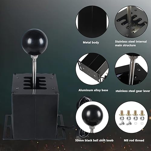 Miniatura 5 de GSTP PC USB Simulator Shifter Compatible with G29 G27 G25 G920 T300RSGT Steering Wheel Sequential H Gear Shifter Compatible with ATS ETS Dust WRC