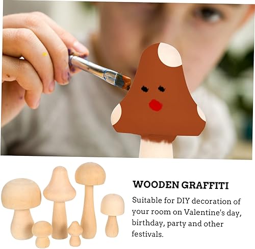 Miniatura 2 de EXCEART 12 pcs Sizes Unfinished People Accessories Mini Decorations White Ornaments Graffiti Party and Unpainted Ornament Art Home Mushrooms Craft