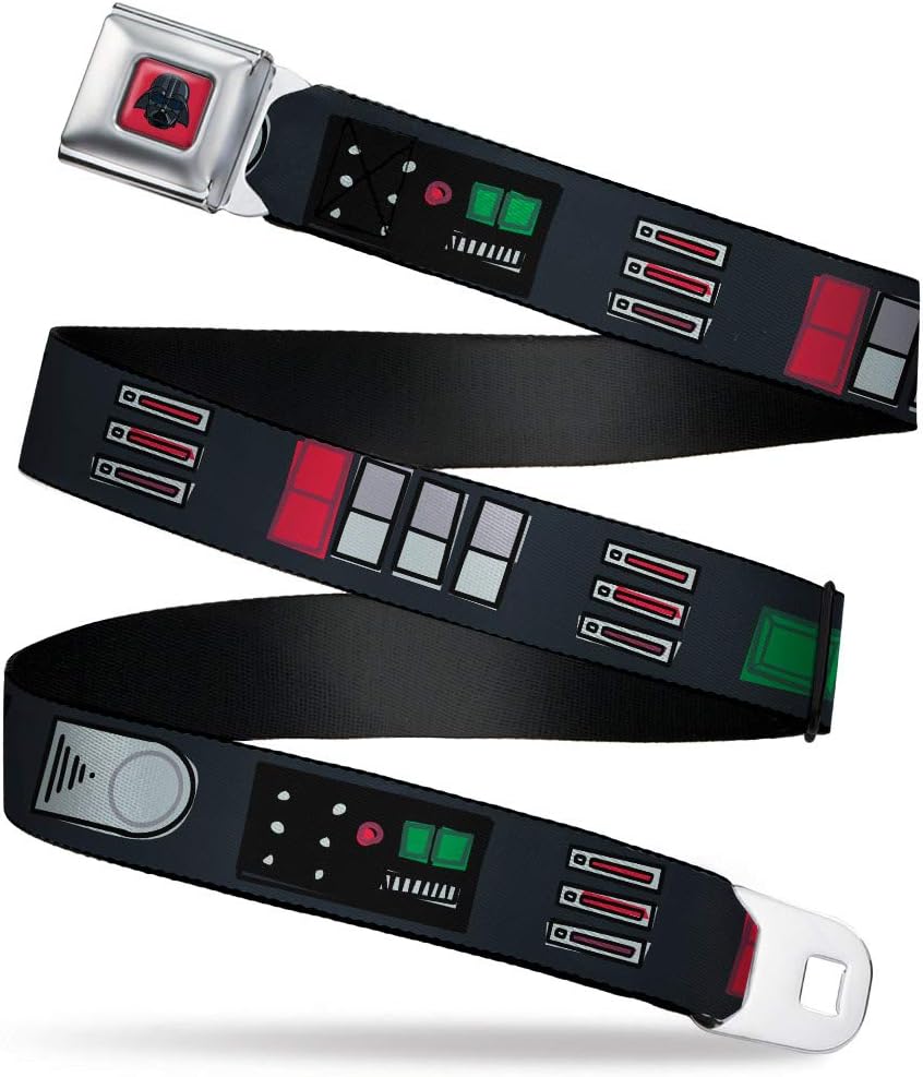 Buckle-Down Belt Seatbelt Buckle Star Wars Darth Vader Utility Belt Bounding3 Grays Reds Mens Womens Kids Adjustable