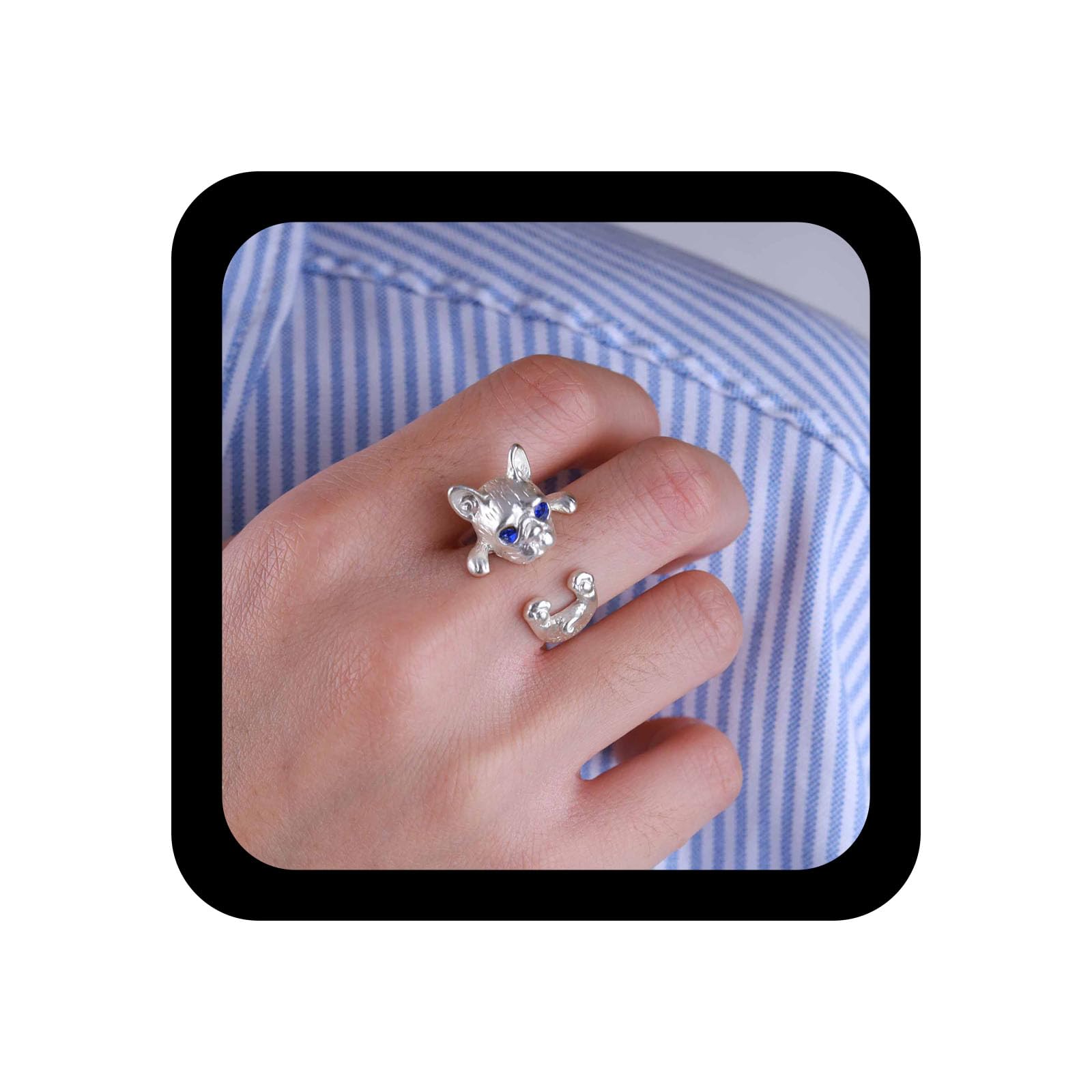 Anello A Gatto Regolabile In Oro Rosa, Gioiello Moda Donna Con Zirconi, Idea Regalo